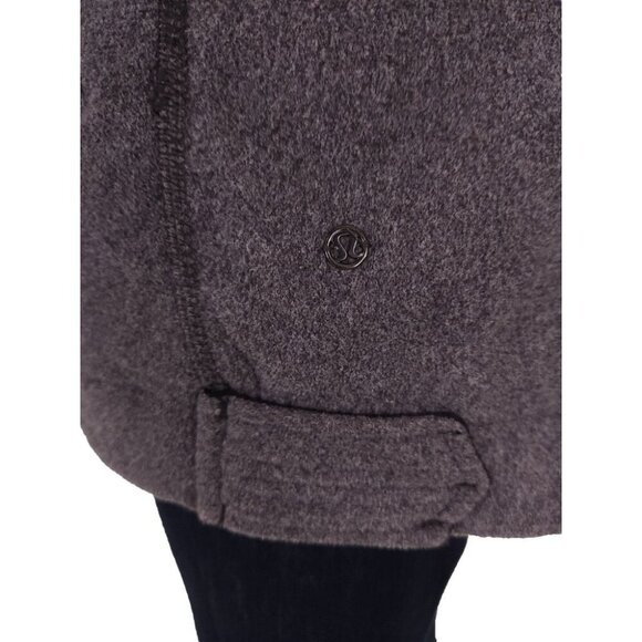 Lululemon Moto Jacket Size 6 Ambient Gray Black Fleece - Picture 8 of 8